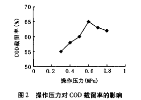 納濾膜，廢水滲透液，COD，去除效果